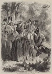 La Emperatriz Eugenia, caza de faisanes en Compiegne
